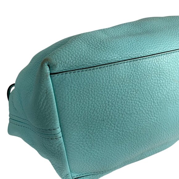 KATE SPADE Turquoise Aqua Leather Stevie Berkshire Road Slouchy Shoulder Bag - Picture 10 of 16